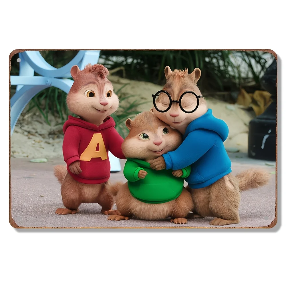 Alvin and the Chipmunks Vintage Metal Sign -  Inch Retro Wall Art, for Home, Bar, Garage Decor | Perfect Holiday Gift for Christ