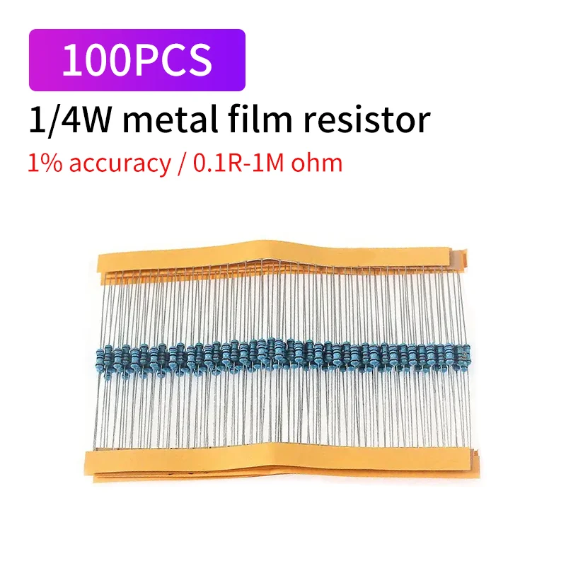 100 Stück 1/4 W Metallschichtwiderstand 0,1 R-1 M 1 % Genauigkeit 0,25 W 0,1 10 100 150 220 270 330 470 1 K 2,2 K 4,7 K 10 K 47 K 100 K 470 K 1 M Ohm