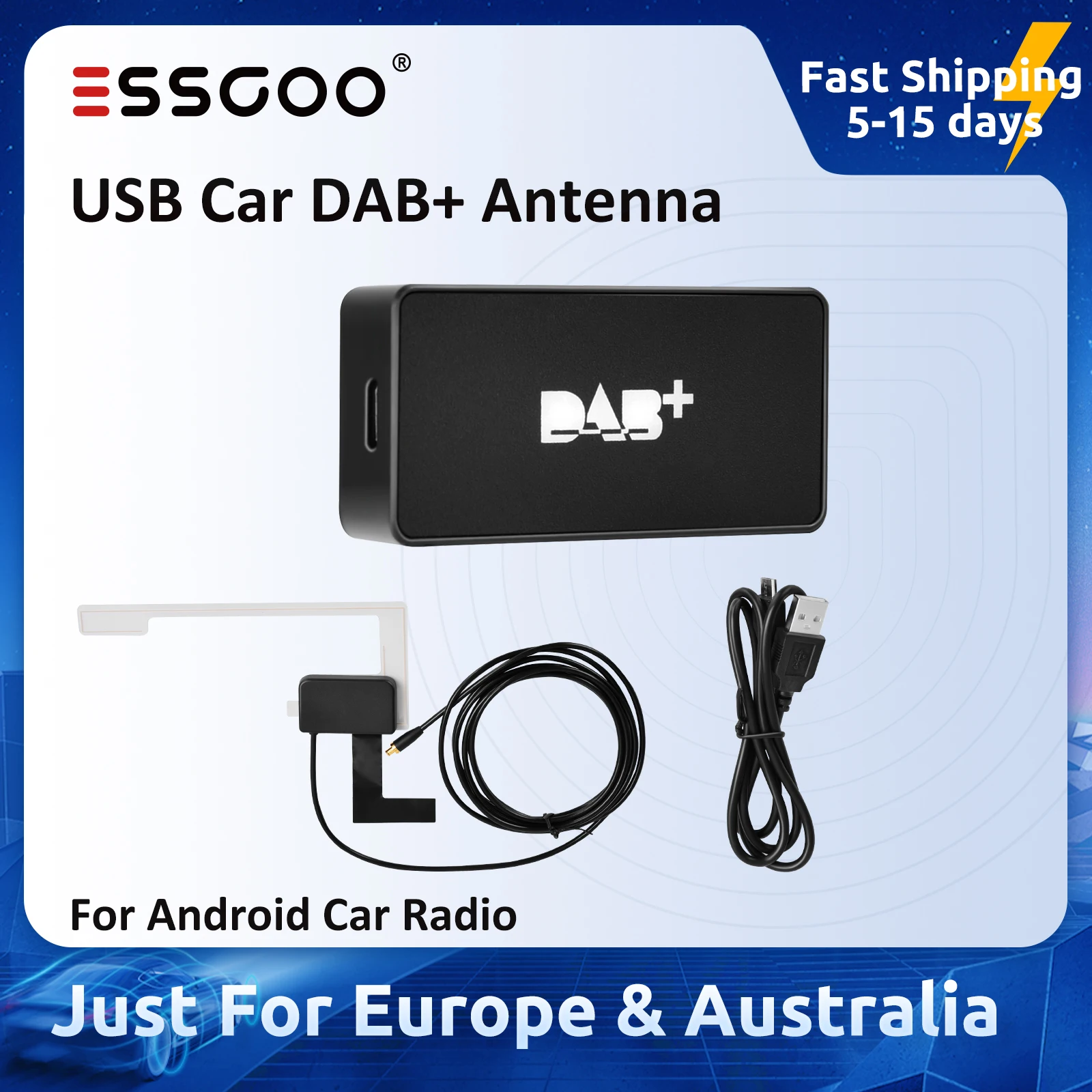 

USB Car DAB Antenna for Android Car Radio Digital Broadcast DAB + Radio Box Receiver Adapter Applicable For Europe Australia