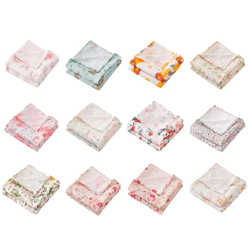 

Baby Blanket Breathable Receiving Blanket Hospital Swaddles Wrap Lovely Pattern Infants Bath Towel Small Thin Quilt QX2D