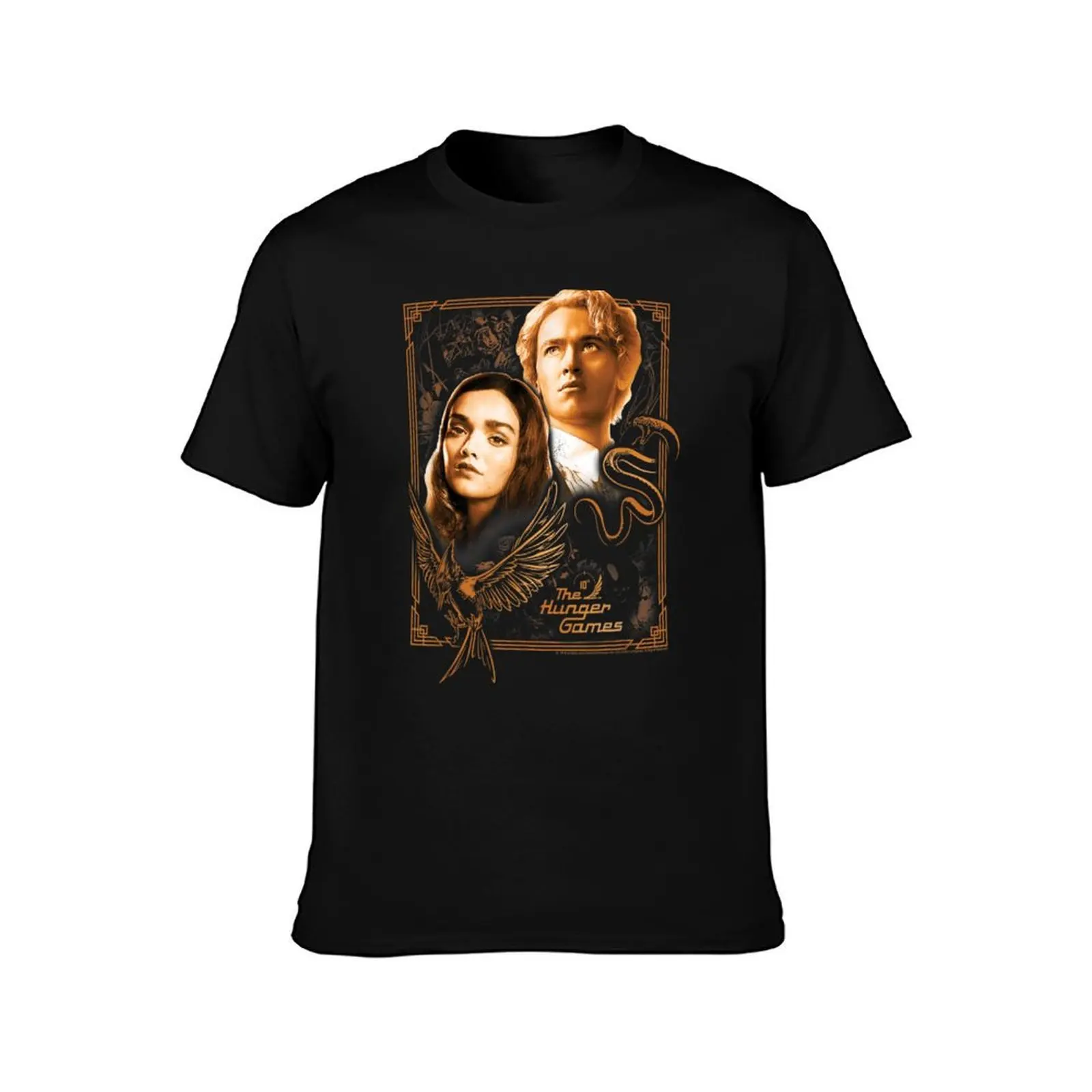 Retro The Ballad of Songbirds and Snakes Framed Lucy Gray & Snow T-Shirt, Summer Casual Cotton Tee, Oversized Streetwear Tops