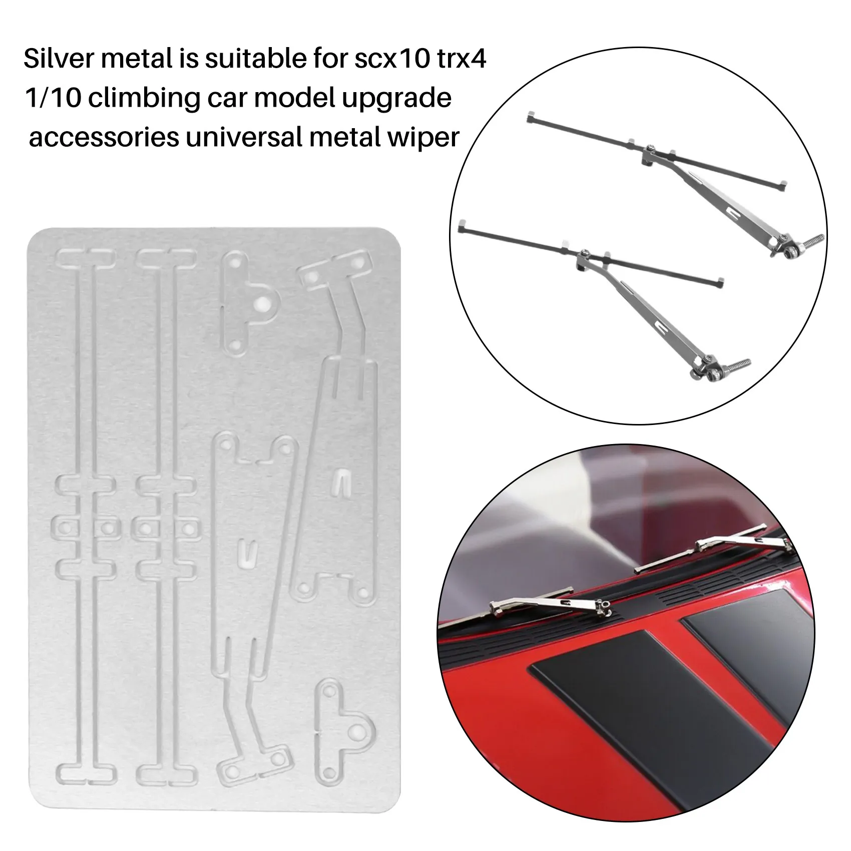 Metal Windshield Wiper for 1/10 RC Crawler AXIAL SCX10 JEEP Cherokee TRAXXAS TRX4 Defender Bronco G500 MST KM2