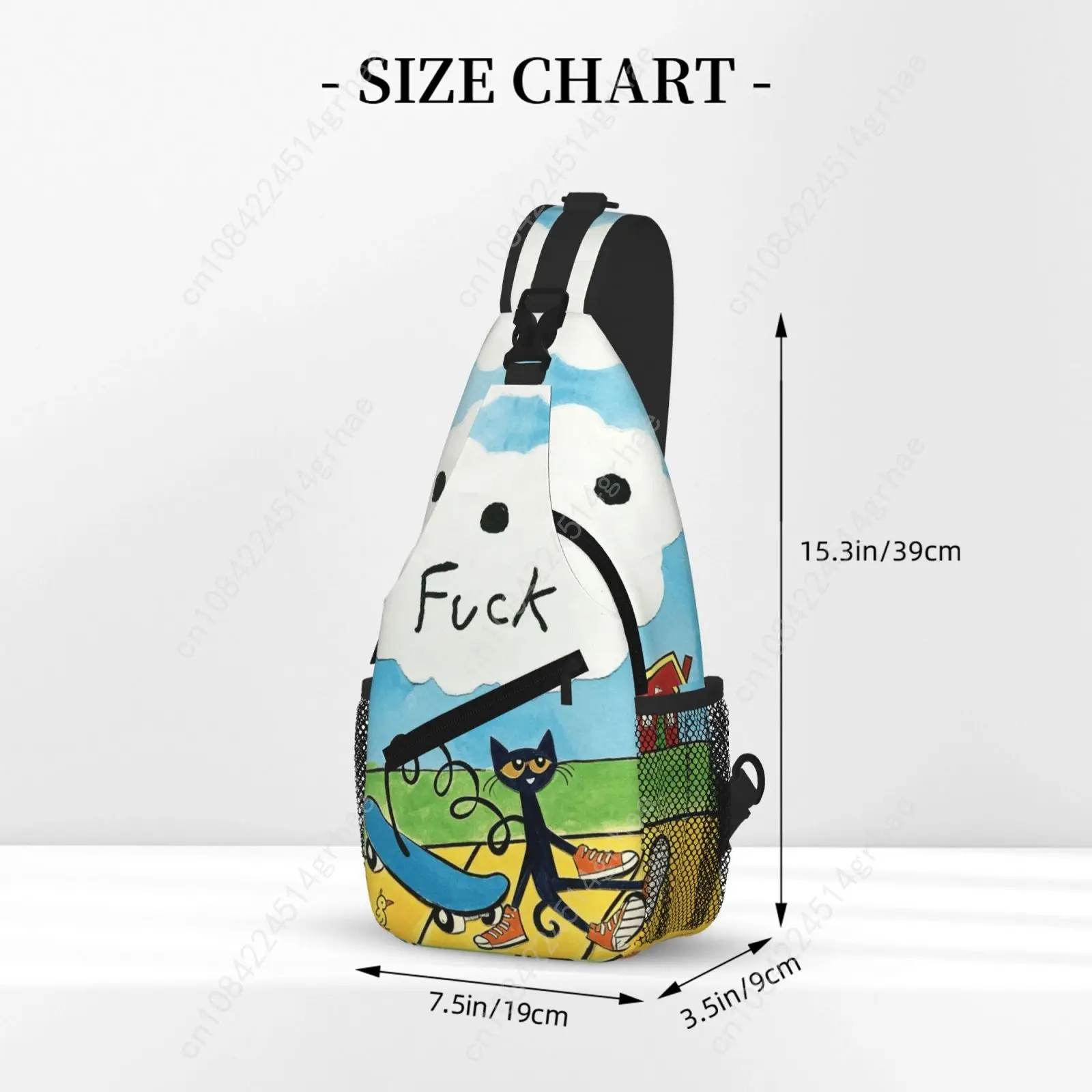 Picture 4: Pete the Cat I Love My White Shoes Sling Bag Chest Crossbody Shoulder Sling Backpack Outdoor Hiking Daypacks Men Women Bags