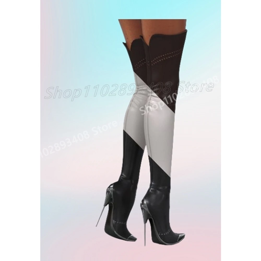

Mutilcolor Round Rivets Over the Knee Boots Pointy Sexy Stiletto High Heel Fashion Women Shoes 2025 Autumn Zapatos Para Mujere