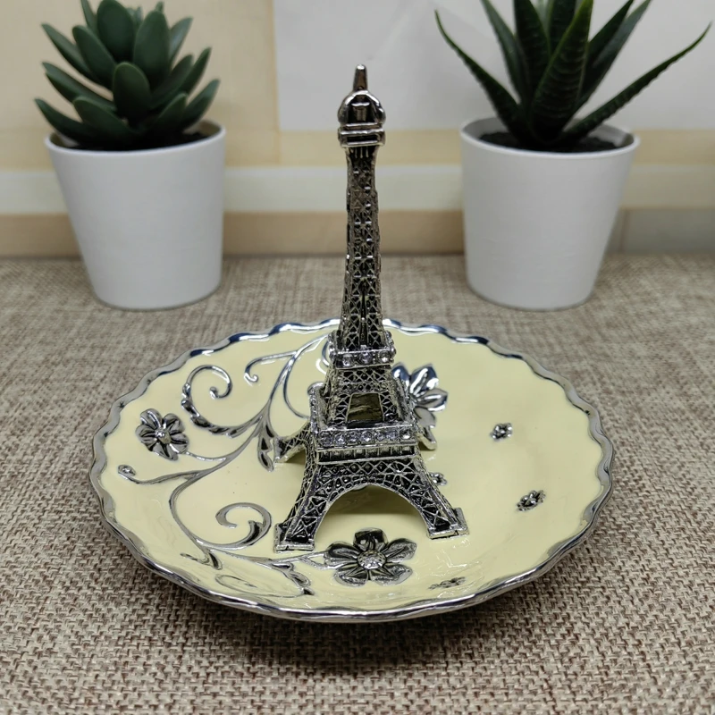 

European style Eiffel Tower enamel jewelry plate zinc alloy ornament