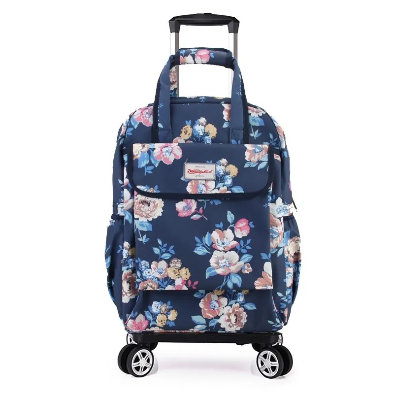 Sac à Dos Extensible et Portable avec Roues à Comcussion, Côtelé Imprimée, Étanche, Nouvelle Collection 2024