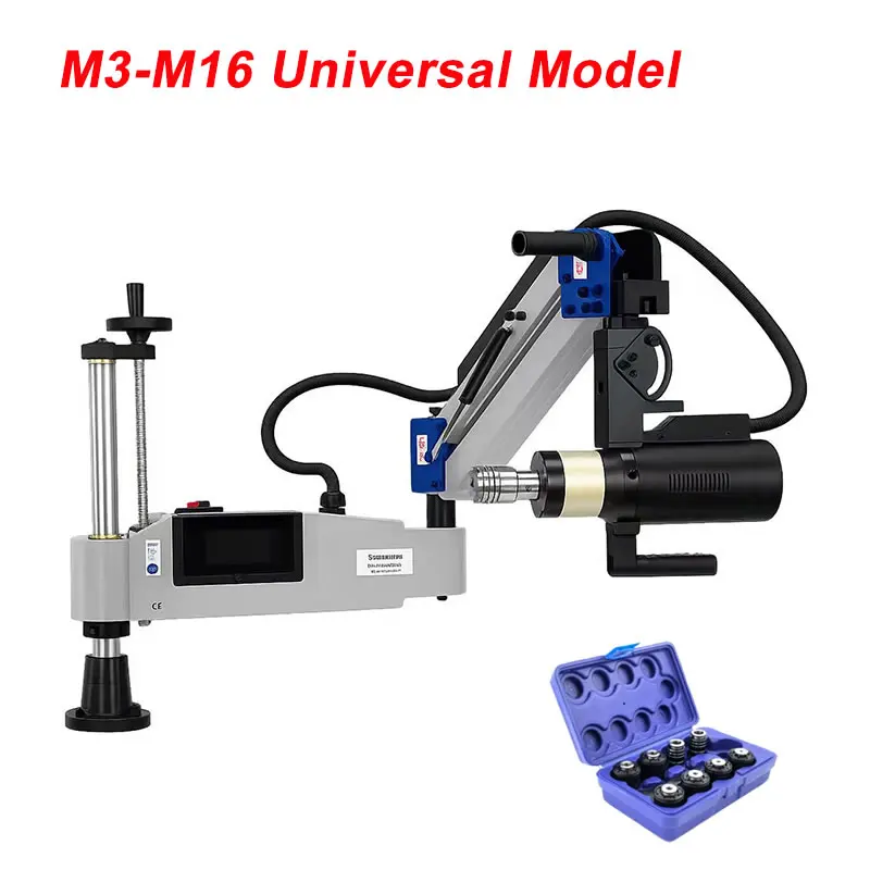 M3-M16 CNC Electric Automatic Threading Drilling Machine 1000W Flexible Arm Tapping Machine with Full Chunk Kit and Servo Motor