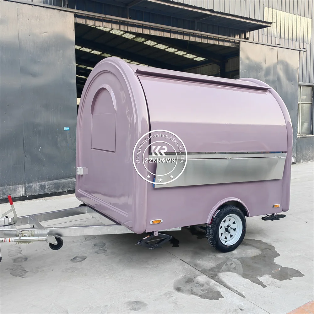 Street Concession Catering Trailer Hot Dog Ice Cream Cart Snack Bar Food Trailer Stainless Steel Food Truck For Restaurant