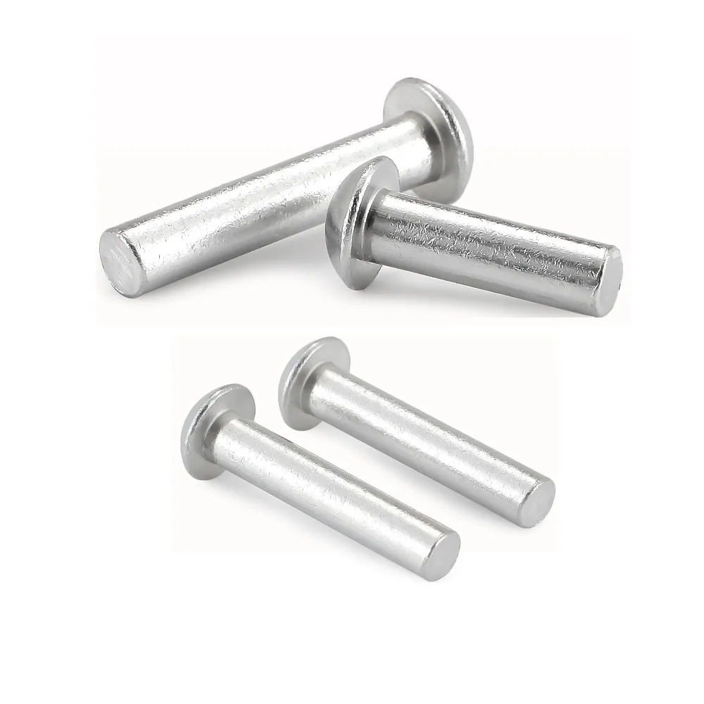 2/100 Stück M2 M2,5 M3 M4 M5 M6 M8 M10 massives Aluminium GB867 Knopf Semi Dome Rundkopf Percussion Punch selbststeckende Niete