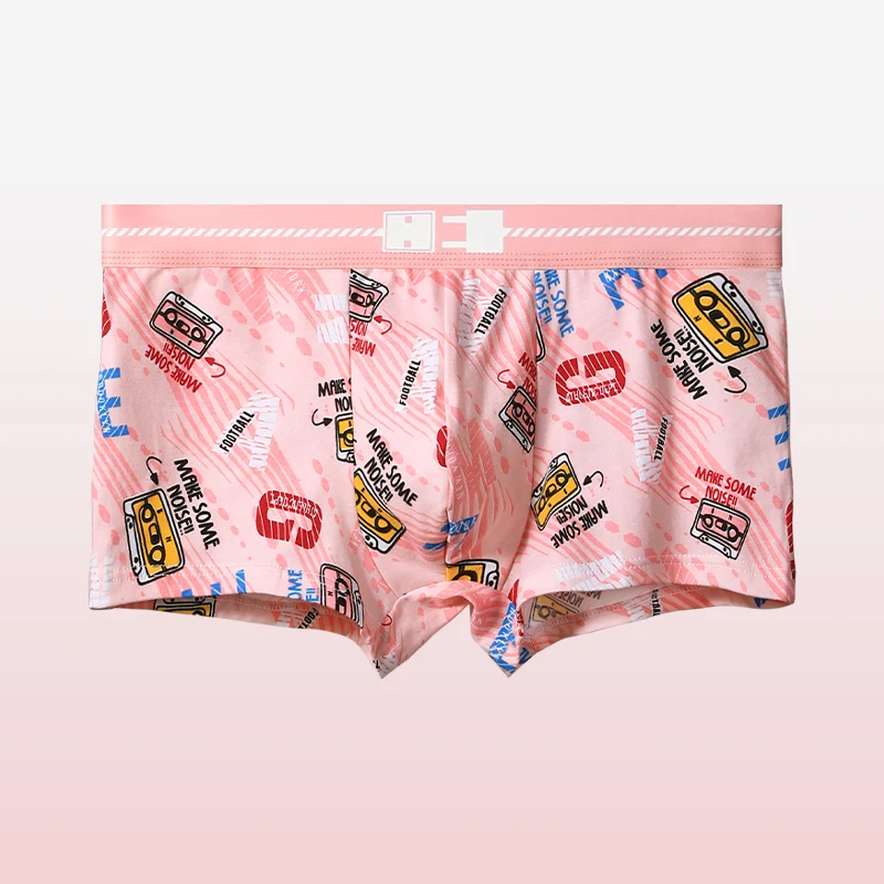 

4PCSMen's pure antibacterial quadrangle shorts, large-sized youth briefs