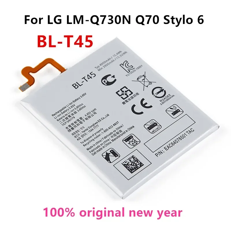 

Original BL-T45 4000mAh Battery For LG LM-Q730N Q70 Q730VMW Stylo 6 Stylo6 BL T45 Mobile phone Batteries