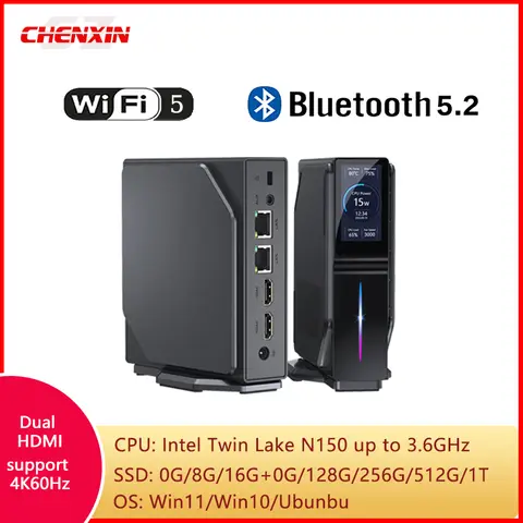 S1 Mini PC Win11 Win10 Ubuntu 8G/16G RAM 128G/256G/512G/IT ROM N150 Mini Desktop USB2.0/3.0 BT5.2 WIFI 6 HD*2 LAN RJ45 Computer