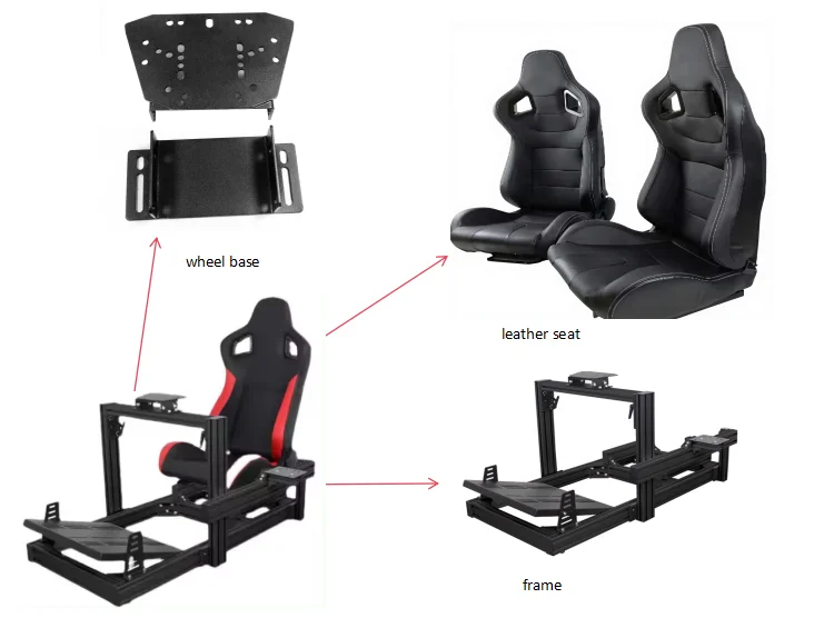 High Quality Aluminum Profiles Sim Racing Cockpit 4080 With Seat Cockpit Sim Racing Full Setup Steering Wheel Gaming Simulator