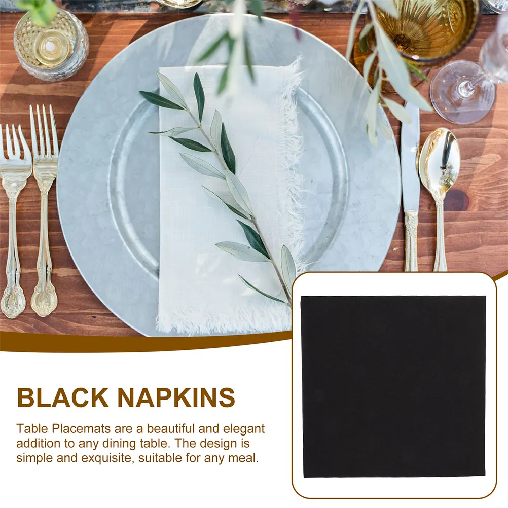 

100pcs Thick Absorbent Black Paper Napkins Disposable Wedding Party Supplies Banquet Table Decor Dinner for Decorations