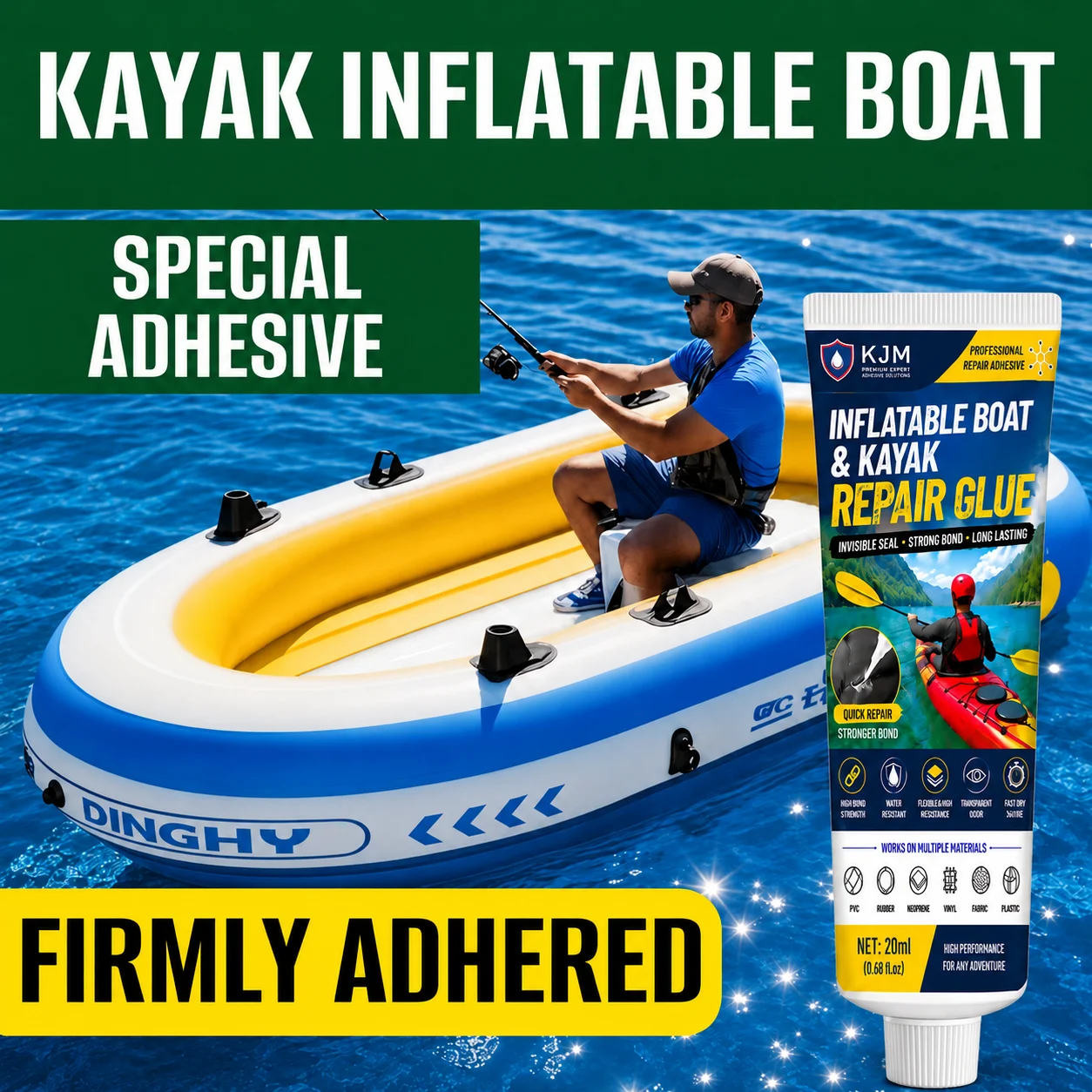 Flexible Waterproof Mending Glue 20ml for Inflatable Kayak Dinghy Air Bed Car Door Seal Wheel Gasket Swim Float Patch Compound