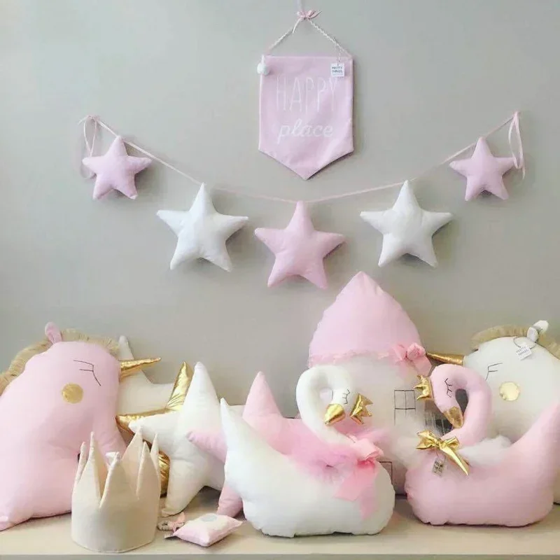 Nordic Baby Room Handmade Nursery Star Garlands Christmas Kids Room Wall Decorations Photography Props Decorations