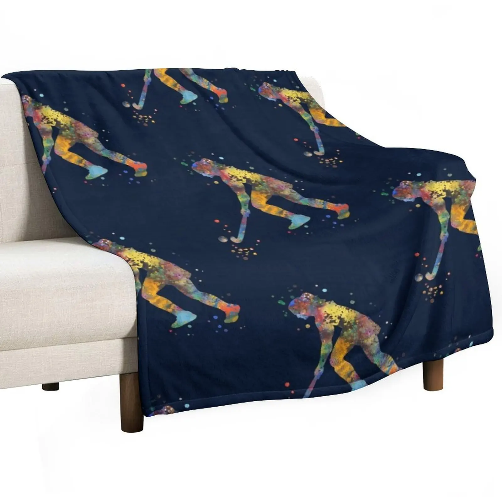 Field hockey girl Throw Blanket For Decorative Sofa Summer Blankets