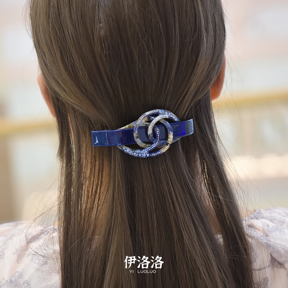 Women hair headwear large cute hair clip ponytail holder barrette rhinestone hair accessories for women