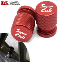 New 1 Pair Motorcycle Accessories Tire Valve Air Port Stem Cover Cap Plug CNC Aluminum Alloy For Honda Super CUB C70 90 110 C125