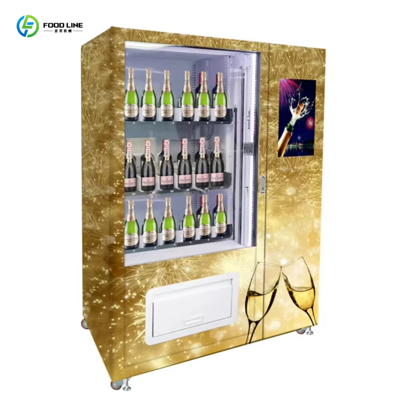 2026 New Refrigerated Vending Machine Digital Touch Screen Elevator for Hard Seltzer Wine Bistro Customized