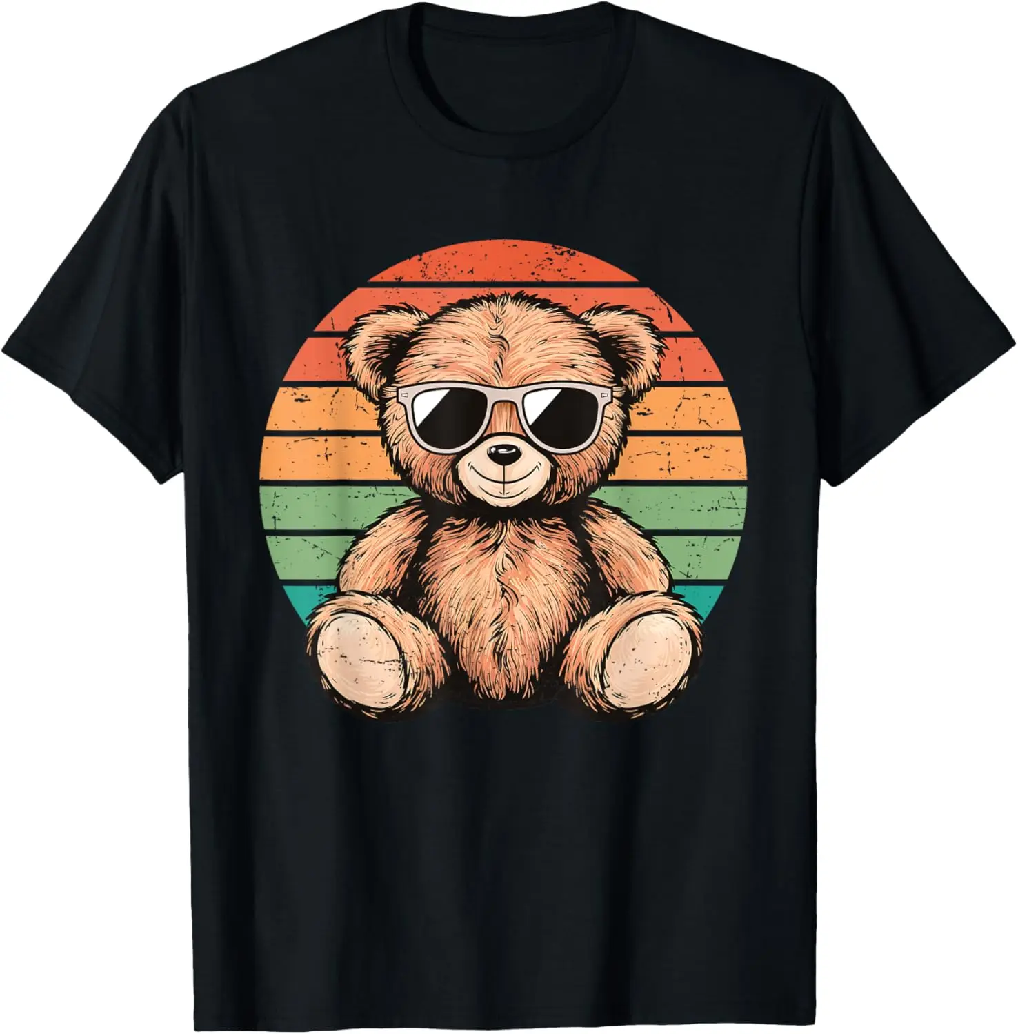 Retro Teddy Bear Men Women Kids Casual Cute Funny Graphic T-Shirt