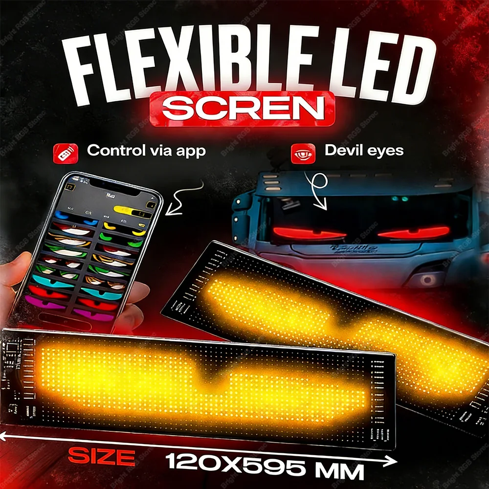 Bluetooth LED Matrix Pixel Panel Truck Eye Night Light APP Controlled DIY Programmable Flexible for Car Hotel Bar Store