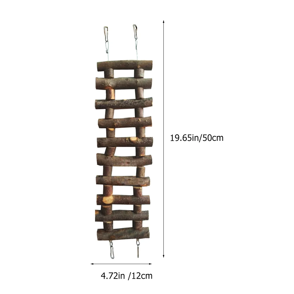 Wooden Parrot Ladder Climbing Step for Bird Cage Hanging Climbing Training Parakeet Cockatiel Ladder Hamster Guinea Pig Bridge