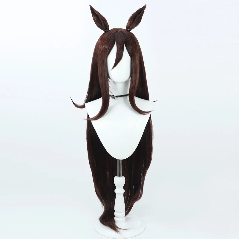 Seeking The Pearl Cosplay Wig Uma Musume Pretty Derby Brown 110cm Heat Resistant Synthetic Hair Halloween Role Play + Wig Cap