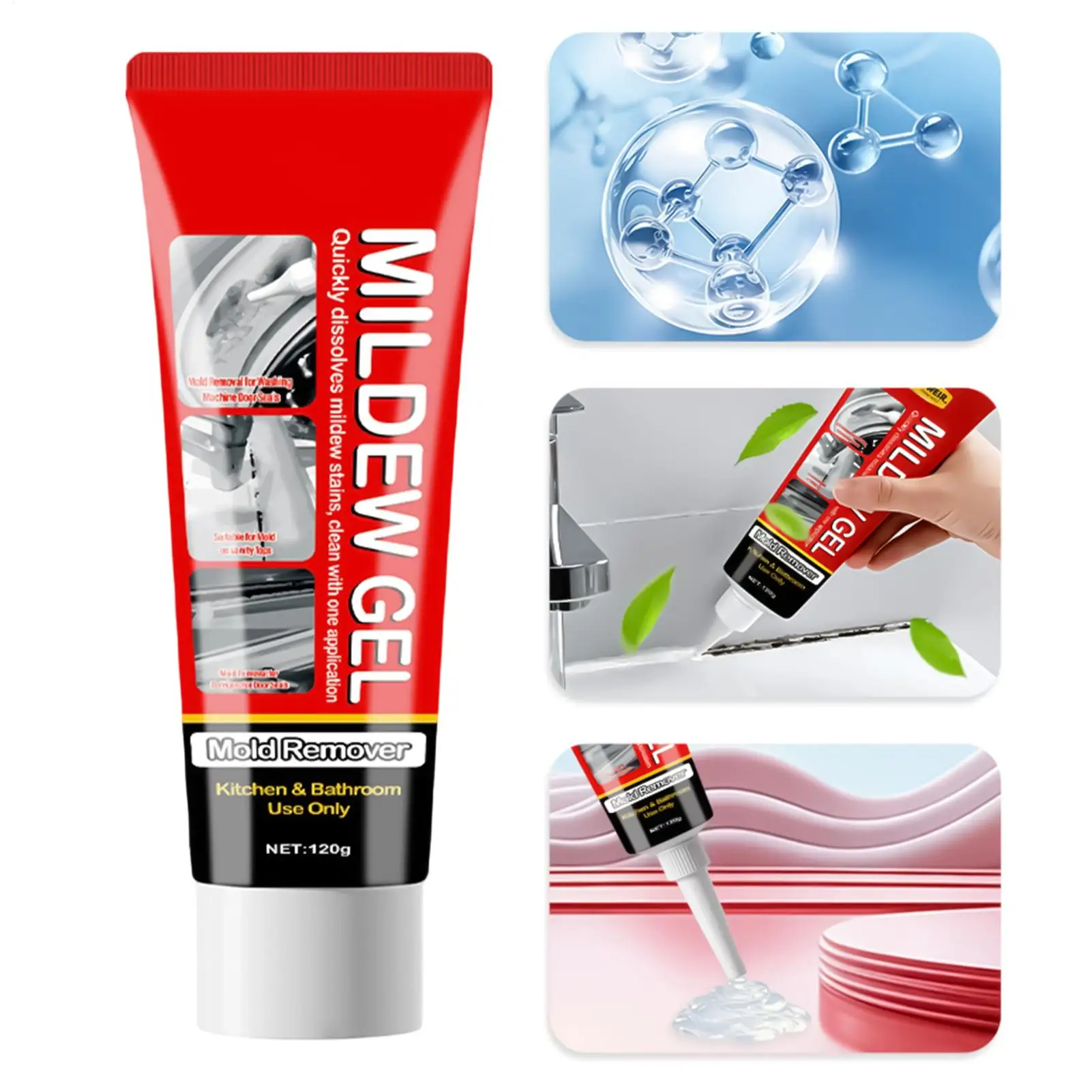 120g Mold Remover Gel For Kitchen Bathroom Washing Machine Anti-Molds Cleaning Gel Refrigerator Rubber Ring Removing Mold