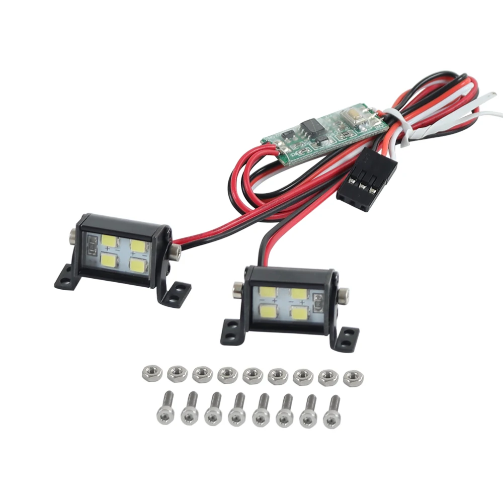 RC Model LED Headlights Spotlights for 1/10 RC Crawler Off-Road Traxxas TRX4 Axial SCX10 Wraith RR10 RC4WD D90 TF2