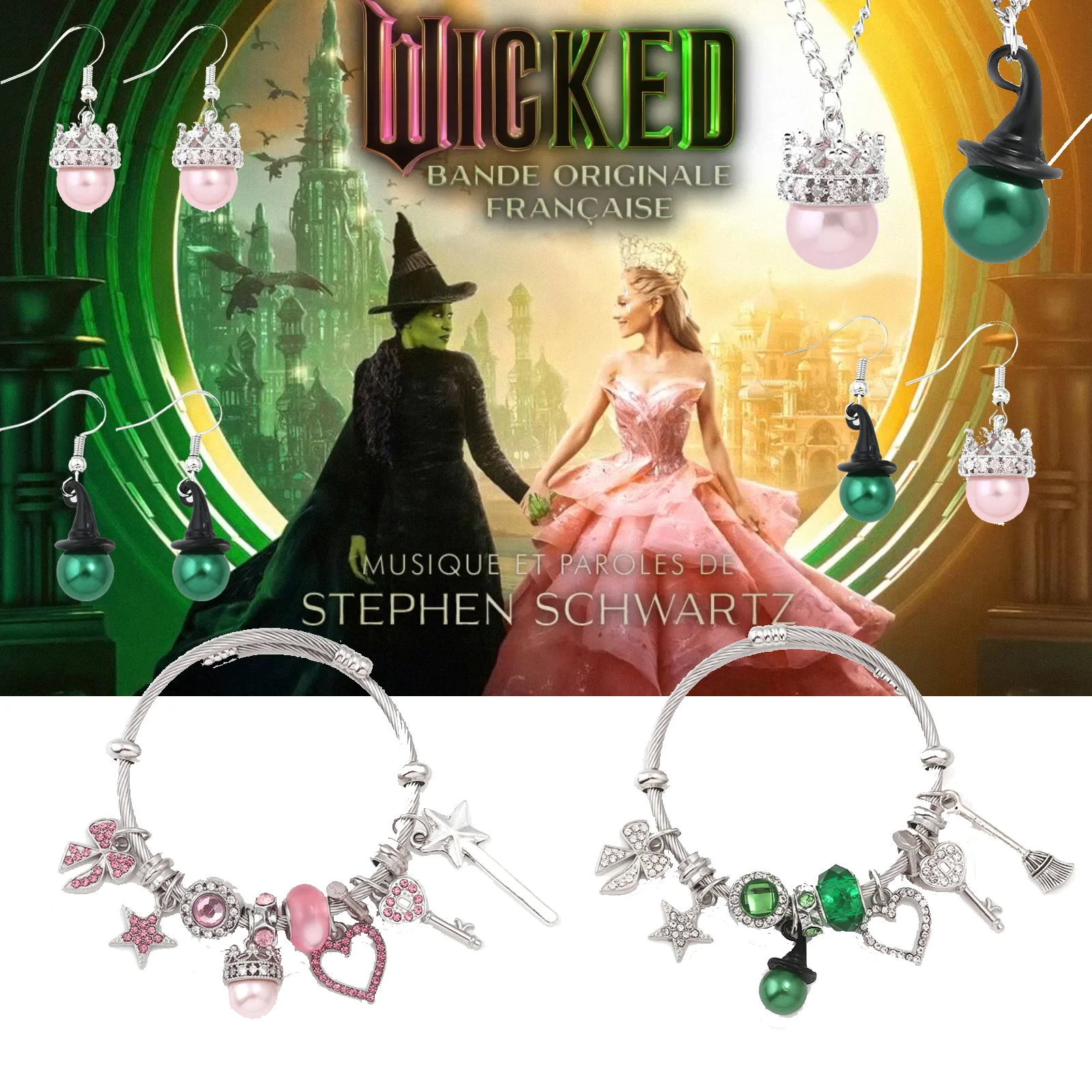 Movie TV-inspired Magical Girl Bracelet With Pink Crown And 