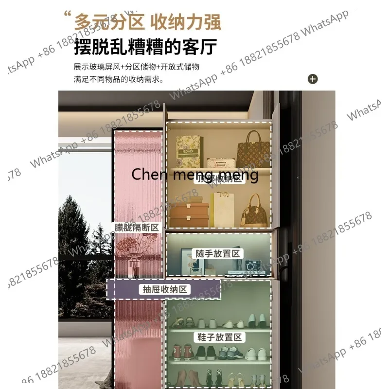 M46 خزانة أحذية مدخل المنزل الفاخرة المدمجة تواجه خزانة بهو باب غرفة المعيشة خزانة التقسيم #5