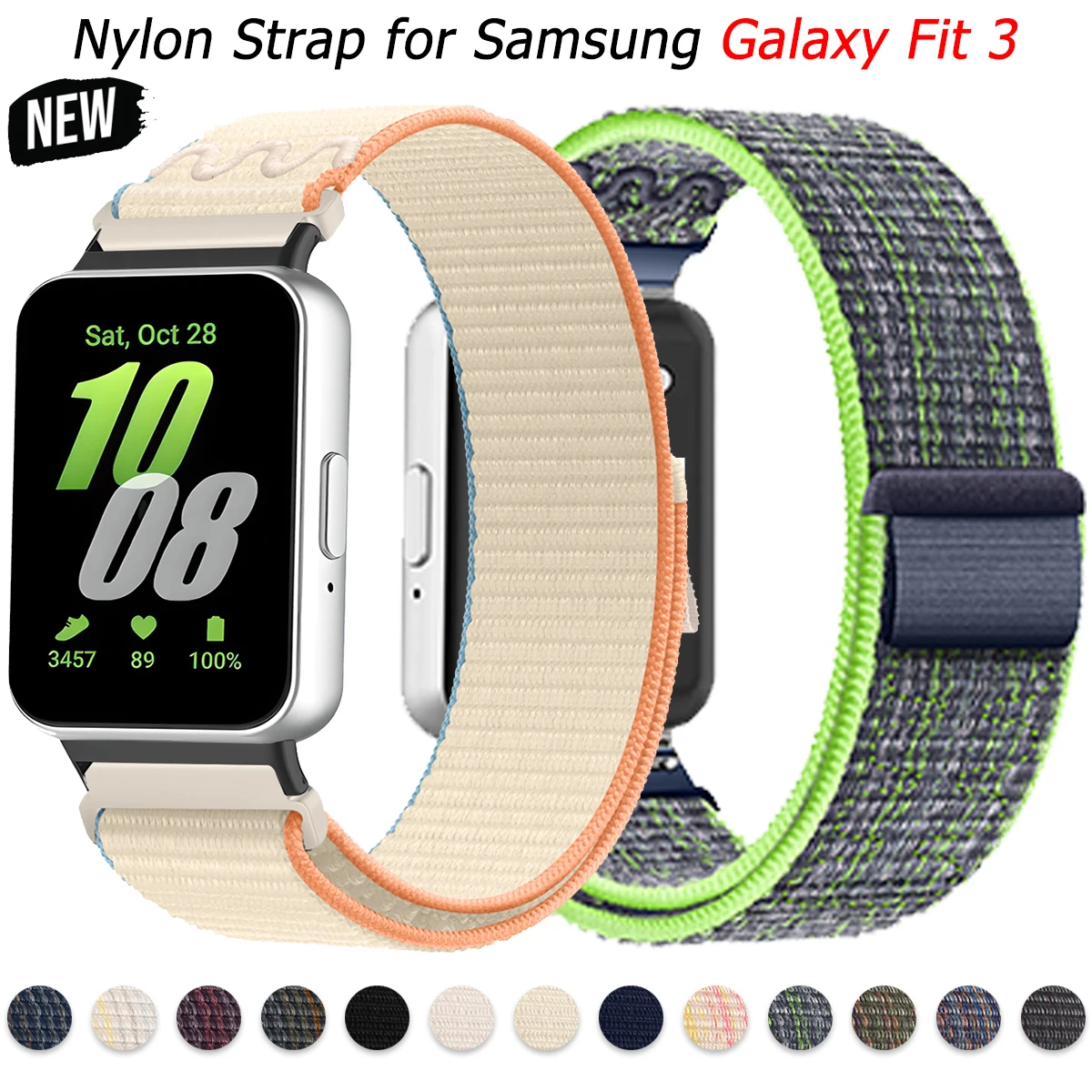 Нейлоновый ремешок для Samsung Galaxy Fit 3, дышащий сменный тканый браслет для Samsung Galaxy Fit 3, браслет для умных часов, ремень
