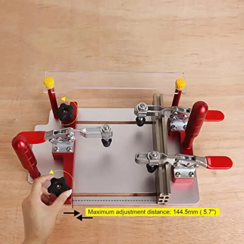 Heavy Duty Router Table Copy Slide Plate，With sacrificial block and sanding strip - Adjustable Guide Rail System，Compatible with