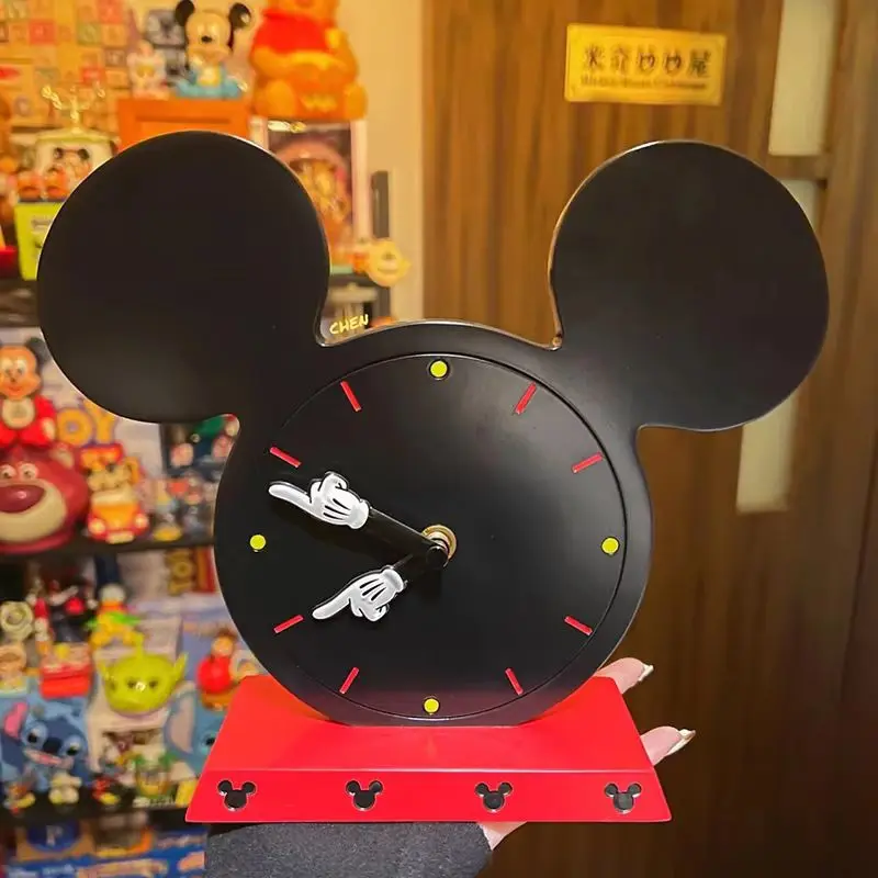 Disney New Animation Mickey Mouse Style Clock Cartoon Desktop Ornaments Anime Figure Living Room Simple Home Decoration Present