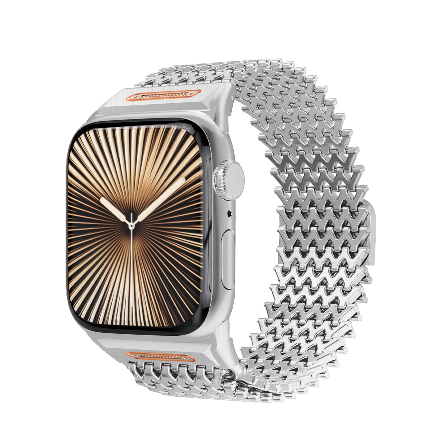 Correa de acero inoxidable de lujo VWAR para Apple Watch Band Ultra 49mm 46mm 45mm pulsera magnética de Color titanio para IWatch 10 9 se