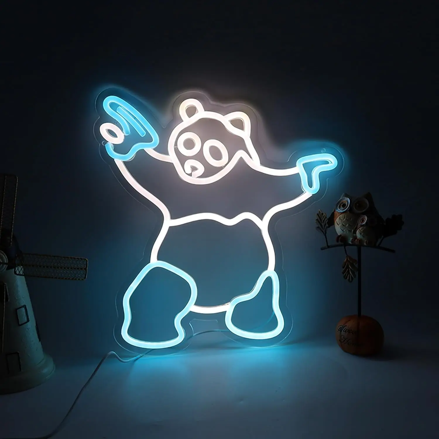 

Panda Neon Sign Wall Art Decor Soft playful neon, USB powered, cute and lovely