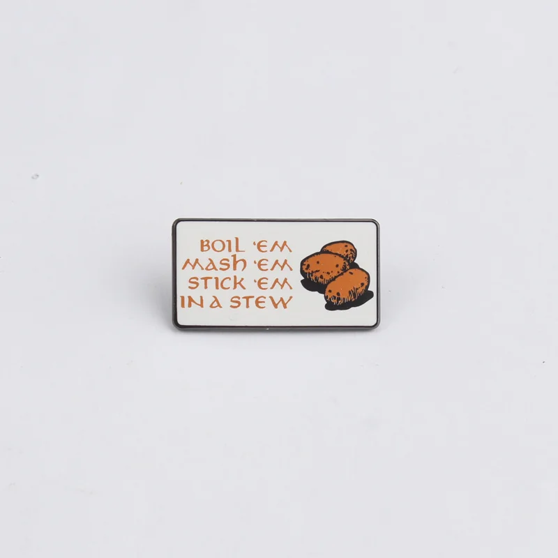 The Lord of the Rings Potato Mashed and Stewed Brooch, Funny Badge Accessory.