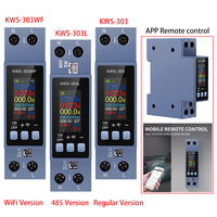 KWS-303 WIFI Smart Switch Circuit Breaker 8-in-1 Two-phase Multi-function AC Meter Voltage Current Power Meter AC 85~290V 0~40A
