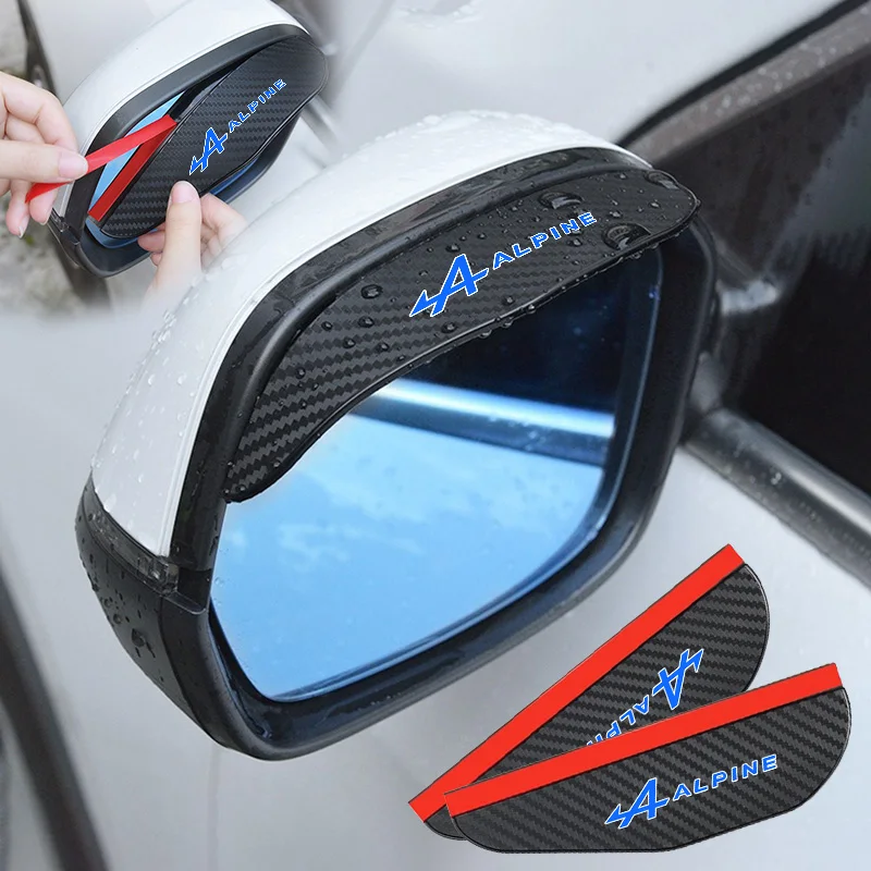 

Для Alpine Twingo Megane Koleos Scenic Arkana Espace A290 GTS A390 A110: 2 шт. наклеек-козырьков от дождя на зеркала заднего вида, аксессуар