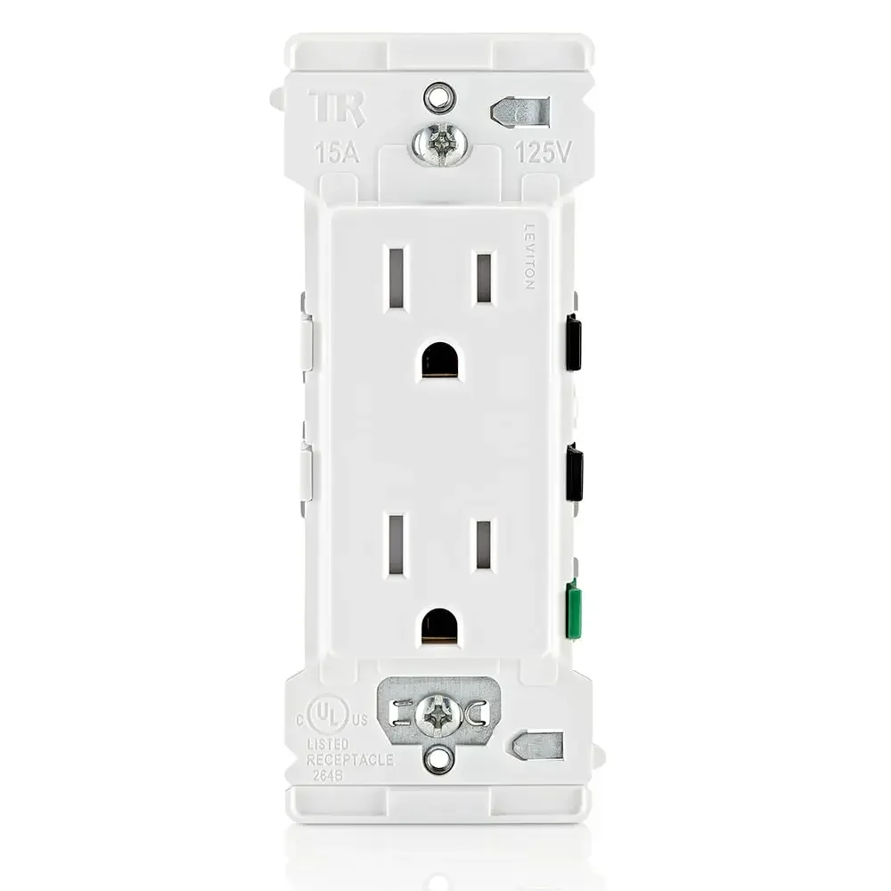 15 Amp Tamper-Resistant Duplex Outlet, E5325-SW, White