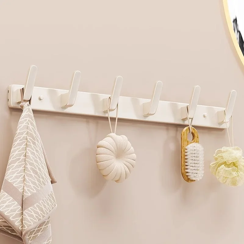 Creative Grey Robe Hook Black Bathroom Clothes Hook Wall Mounted Towel Hook Aluminum Key Hat Bag Hanger Bathroom Robe Hooks