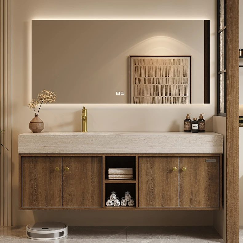 Custom Chinese Factory Sale High End Modern Mirror Cabinets Wall Mounted Vanity With Plywood Bathroom Cabinet