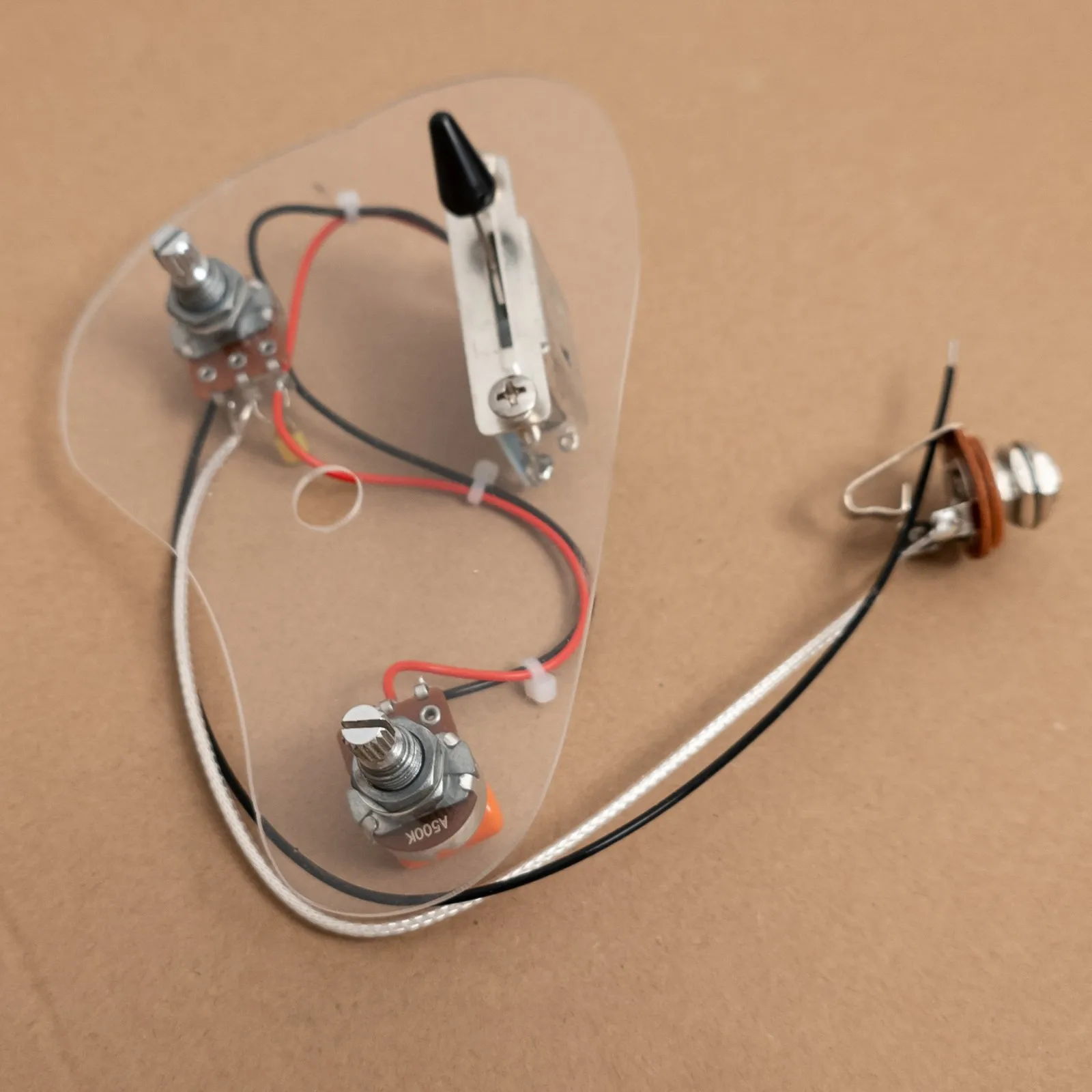 2 Pot Guitar Wiring Harness Kit 500K Volume Tone Pots 3 Way Switch Output Jack for Electric Guitar Replacement Parts