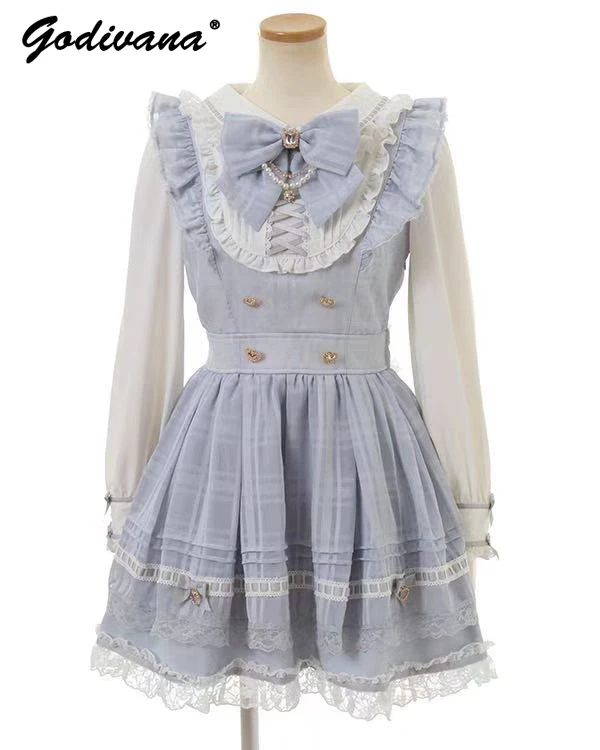 

Japanese Mine Mass Production Liz Dress 2025 New Spring Women's Sweet Bow Slim Lolita Short Princess Dresses