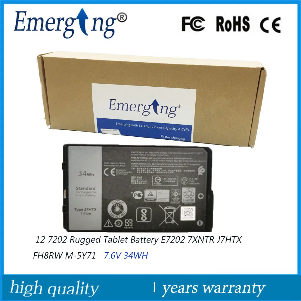 New J7HTX 7XNTR Battery for Dell  Latitude 12 7202 Rugged Tablet Battery E7202 Series FH8RW M-5Y71