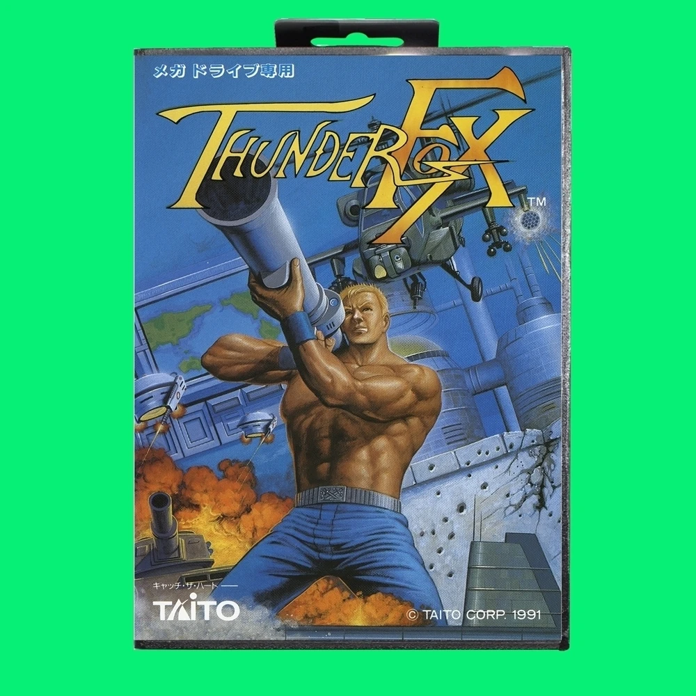 Thunder Fox Game Cartridge 16bit MD Game Card With JP Cover Retail Box For Sega Mega Drive