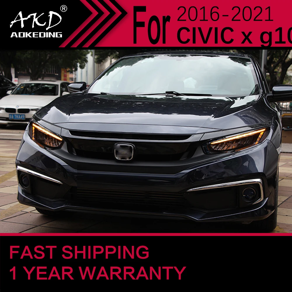 أضواء السيارة لهوندا سيفيك X G10 LED المصباح 2016-2021 سيفيك رئيس مصباح Drl العارض عدسة اكسسوارات السيارات #6