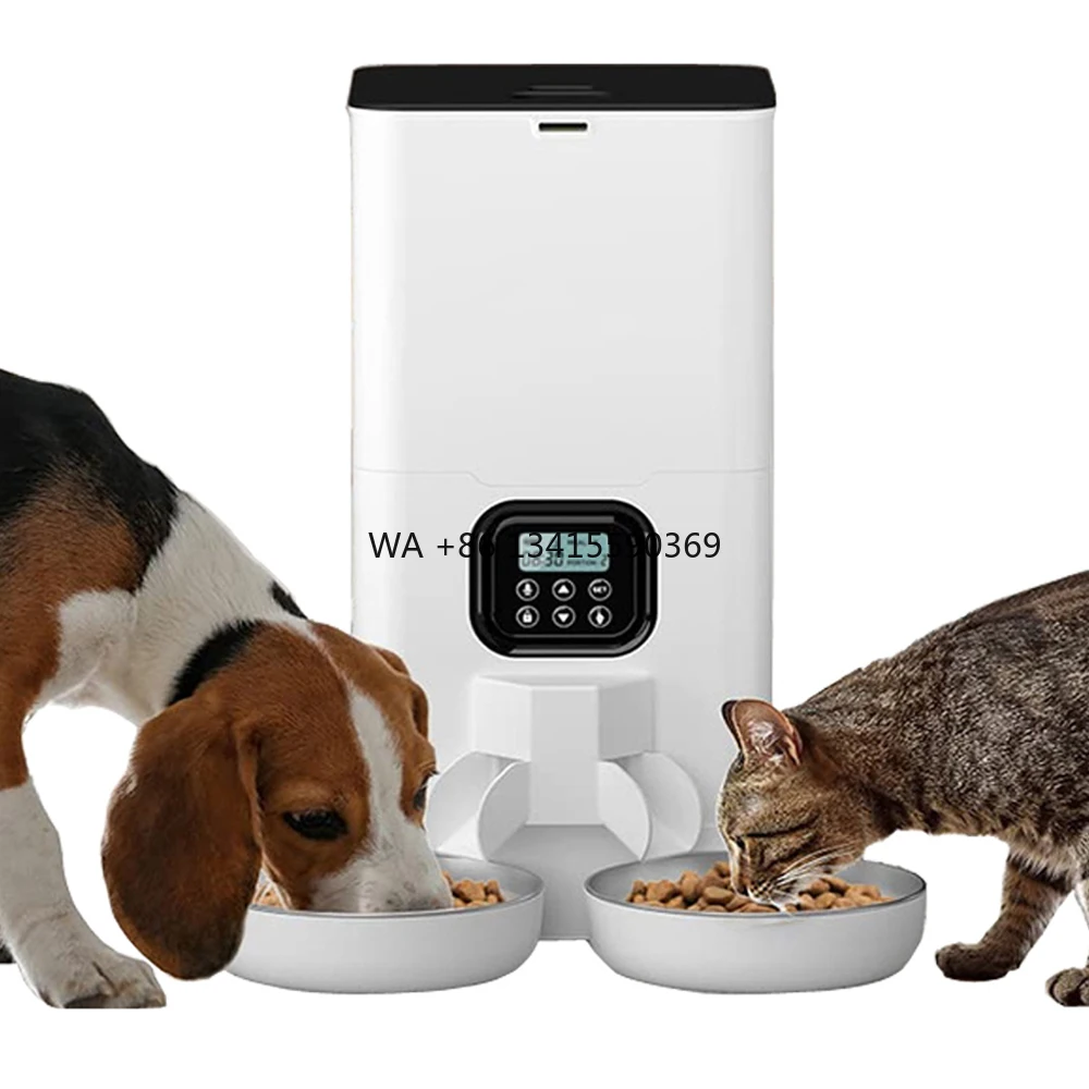 

6L Dual Bowls Intelligent Dog Feeder WIFI Control Automatic Stainless Steel Bowl Timing Cat Dry Food Dispenser Dog Supply