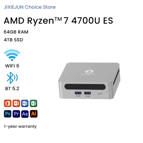 GenMachine AMD Ryzen 7 4700U ES 미니 PC 8코어 8스레드 41GHz 15W DDR4 WiFi6 RTL8852 BT52 윈도우 11 게이밍 데스크탑 GenMachine AMD Ryzen 7 4700U ES 미니 PC 8코어 8스레드 41GHz 15W DDR4 WiFi6 RTL8852 BT52 윈도우 11 게이밍 데스크탑